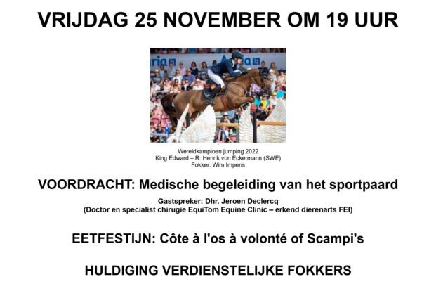 Leden -en thema-avond rond medische begeleiding van het sportpaard