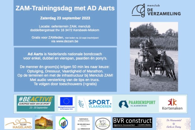 Trainingsdag met Ad Aarts - zaterdag 23 september