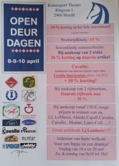 Opendeurdagen bij Theuns 8-9-10 april