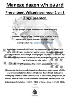 Vrijspringen voor 2 en 3 jarige paarden