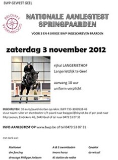 Nationale aanlegtest BWP springpaarden