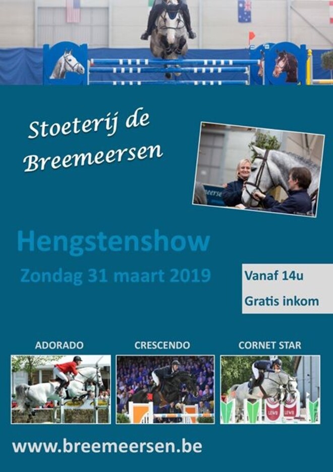 31/3: hengstenshow Stoeterij de Breemeersen