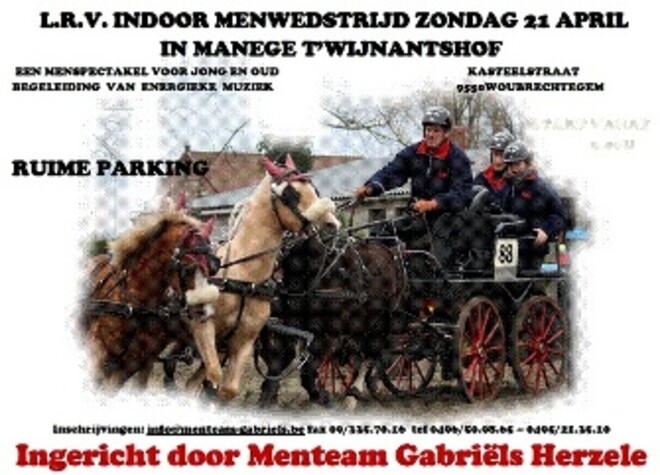 Woubrechtegem, LRV Indoor + startlijst update en parcours - 21 april 2013