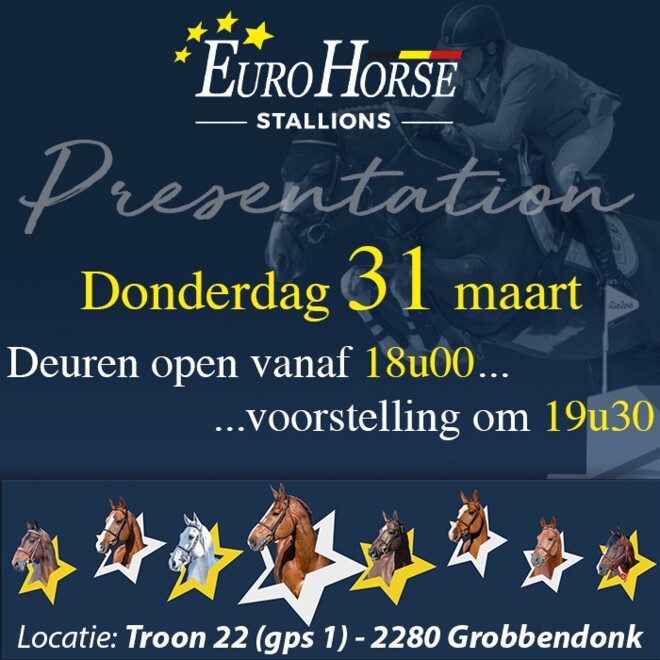 Hengstenshow op 31/03 bij Eurohorse!