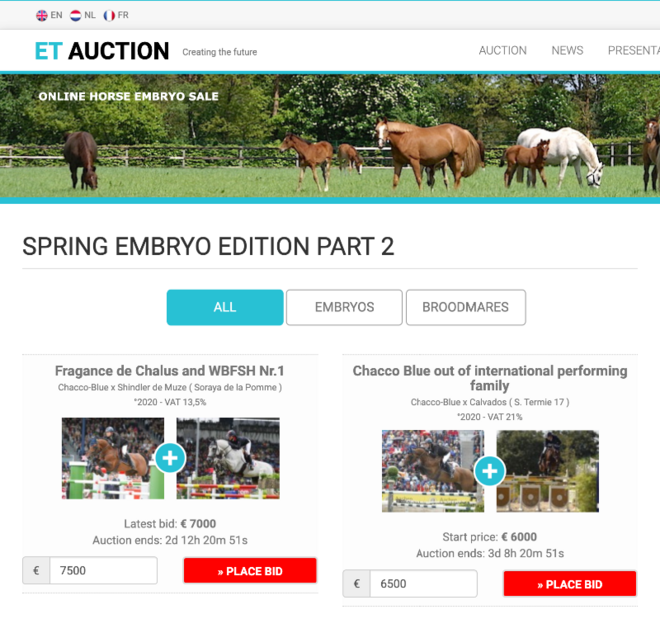 Veiling geopend! Spring Embryo Editie Deel 2