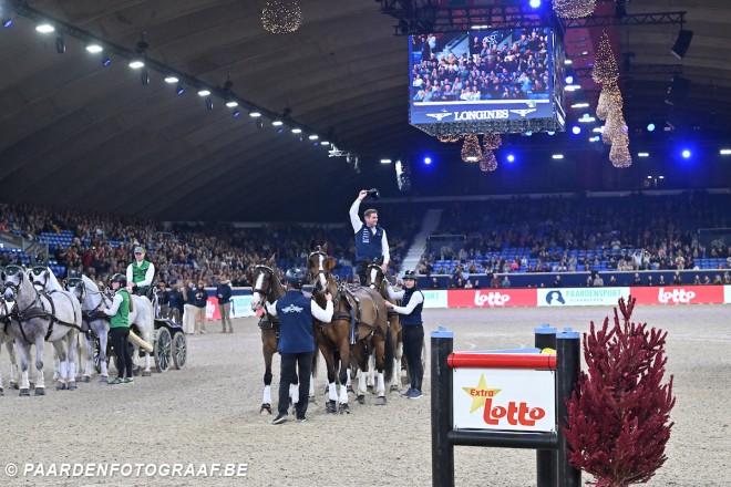 Dries Degrieck tweede achter Boyd Exell tijdens generale repetitie voor Wereldbeker in Lyon