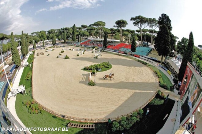 Belgische paarden op podium in Rome