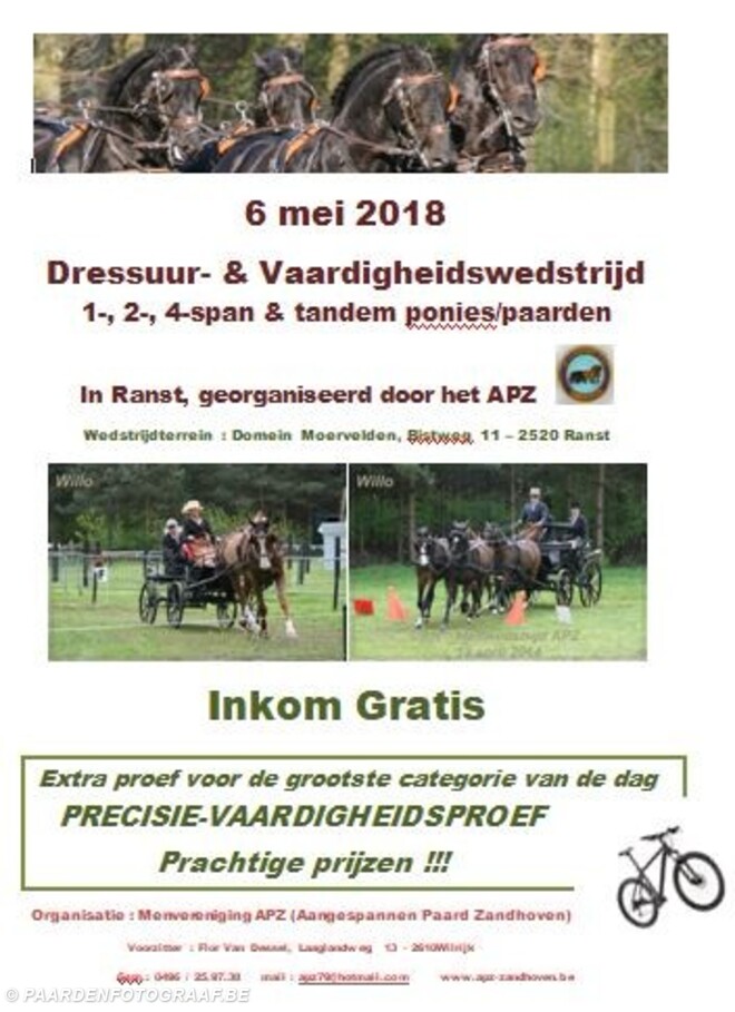 Ranst A+C, startlijst dressuur - 6/5/2018