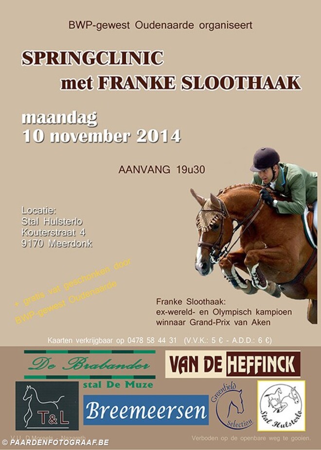 Maandag 10/11: SPRINGCLINIC BWP-OUDENAARDE