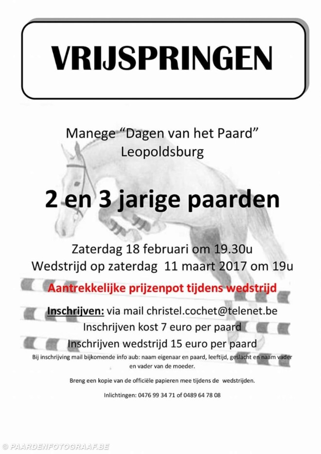 Vrijspringen te Leopoldsburg 18/2 en 11/3