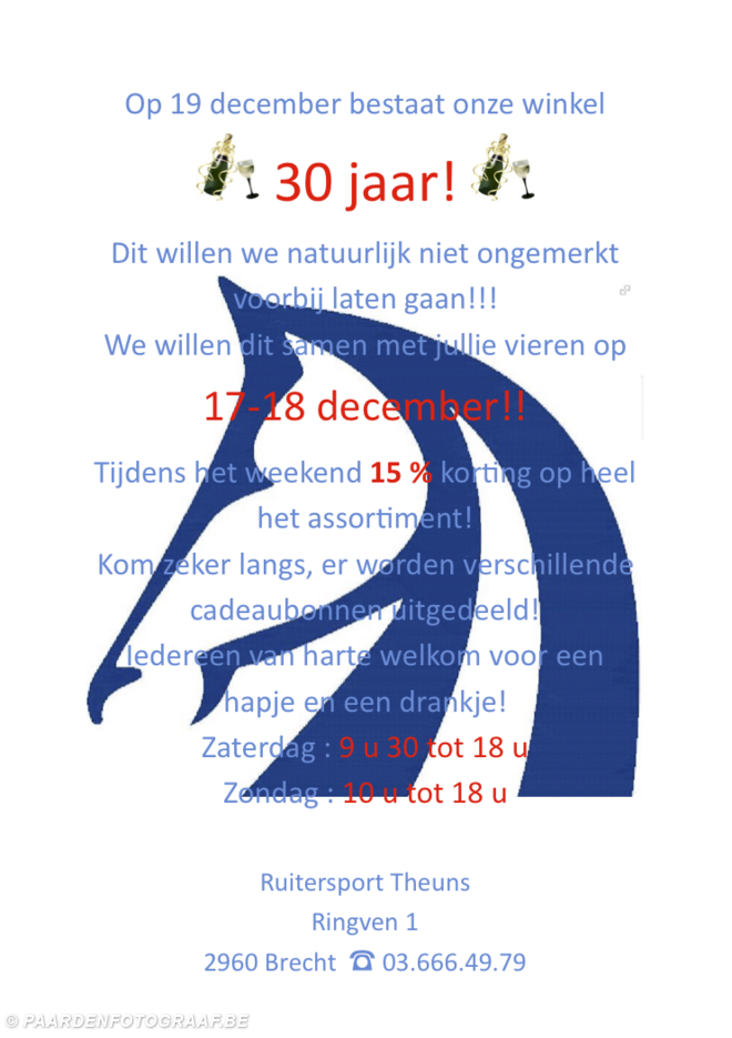 Ruitersport Theuns bestaat 30 jaar!