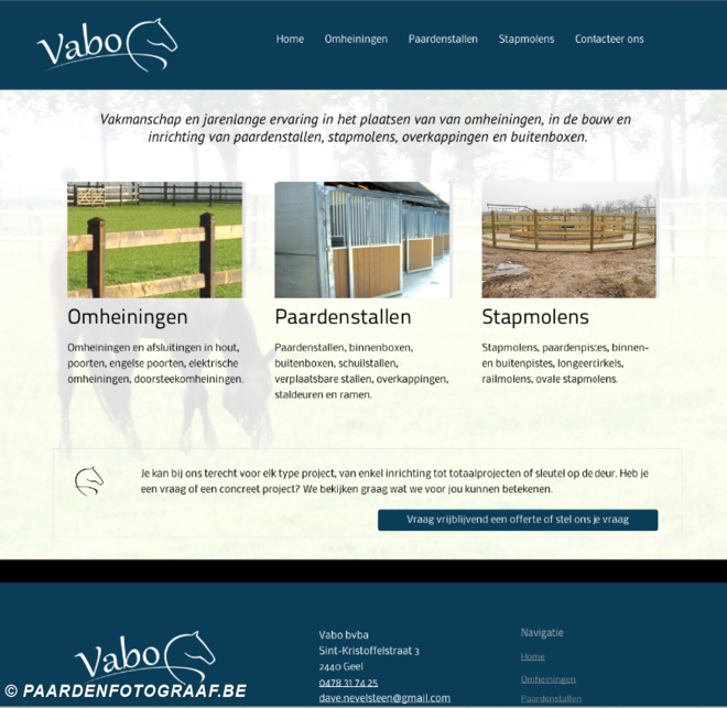 Vabo sterk in paardenstallen, stapmolens, ..