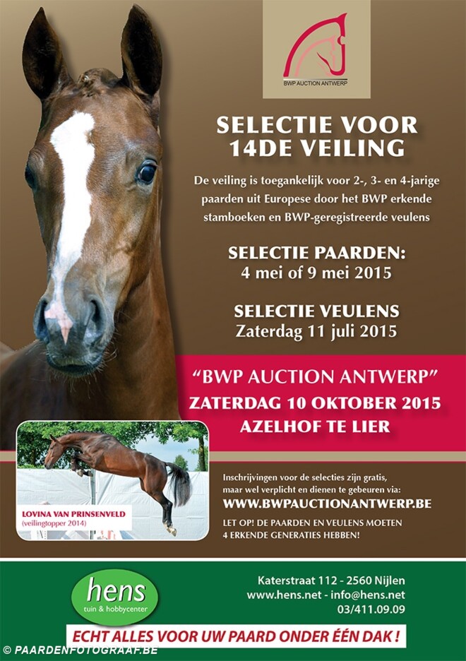 Inschrijven selecties veiling BWP Antwerpen