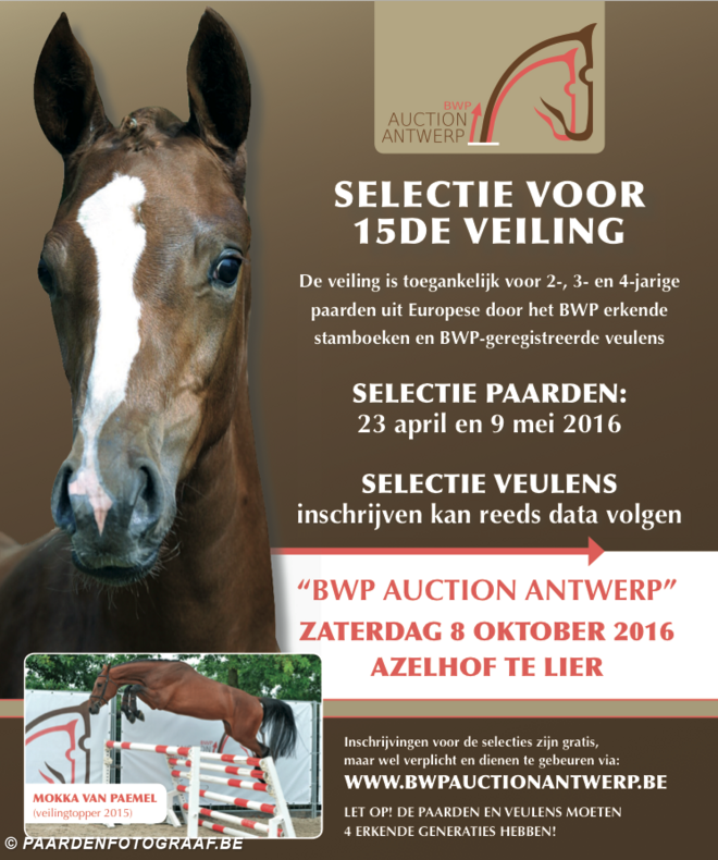 Inschrijvingen BWP auction Antwerp zijn open